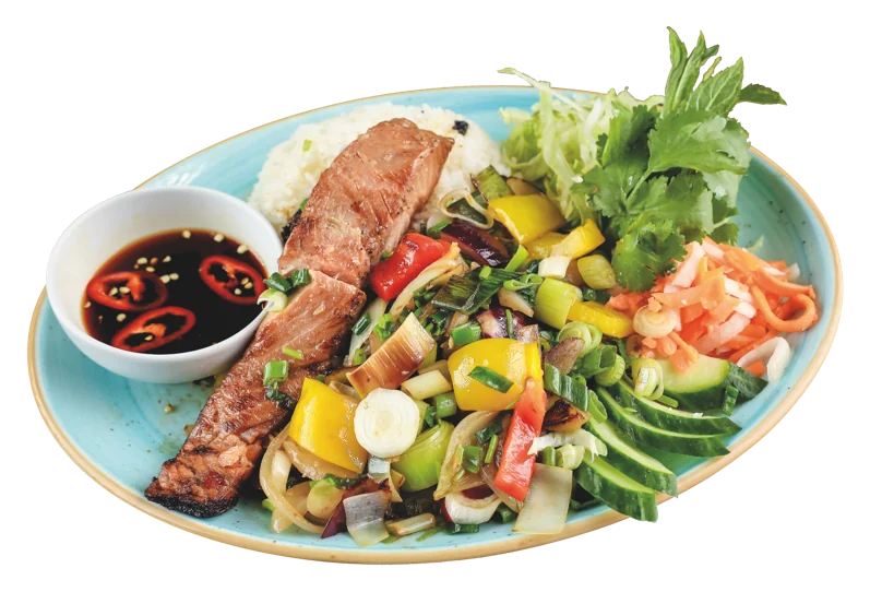 Cá Hồi Nướng Sả Ớt – grillad laxfilé på Mama Viêt i Solna