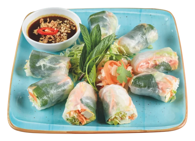 Gỏi Cuốn Chay – vegetariska färska vårrullar på Mama Viêt i Solna